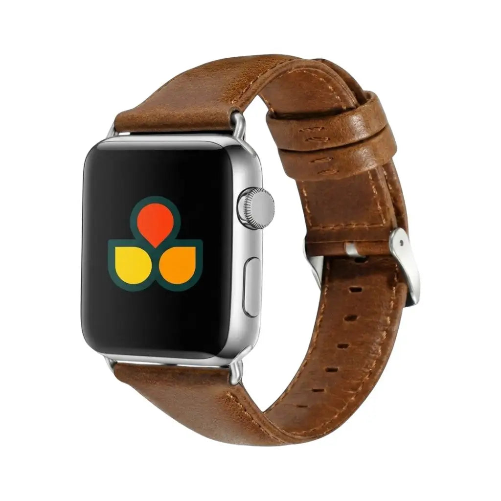 Anhem modern leather apple watch light brown band  Modern Leather Strap  anhem.myshopify.com  Light Brown / 44/45/46/49MM (Large Watch)
