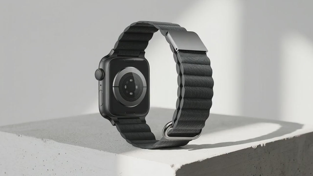 anhem mag leather band in black spinning around