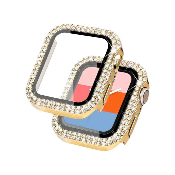Beautiful Rhinestone Tempered Glass Case Cover for Apple Watch by Anhem, featuring an elegant touch with rhinestones for added glamour. The best Rhinestone Apple Watch Case to elevate your style.  Rhinestone Guard Case Cover  anhem.myshopify.com