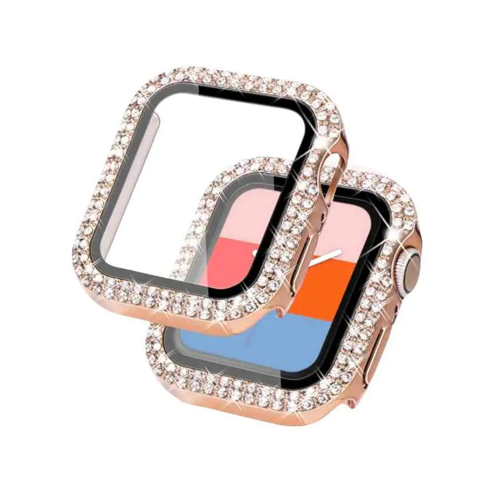 Sleek Rhinestone Tempered Glass Case Cover for Apple Watch by Anhem, designed to be both stylish and protective with brilliant rhinestones. An essential Rhinestone Apple Watch Case.  Rhinestone Guard Case Cover  anhem.myshopify.com