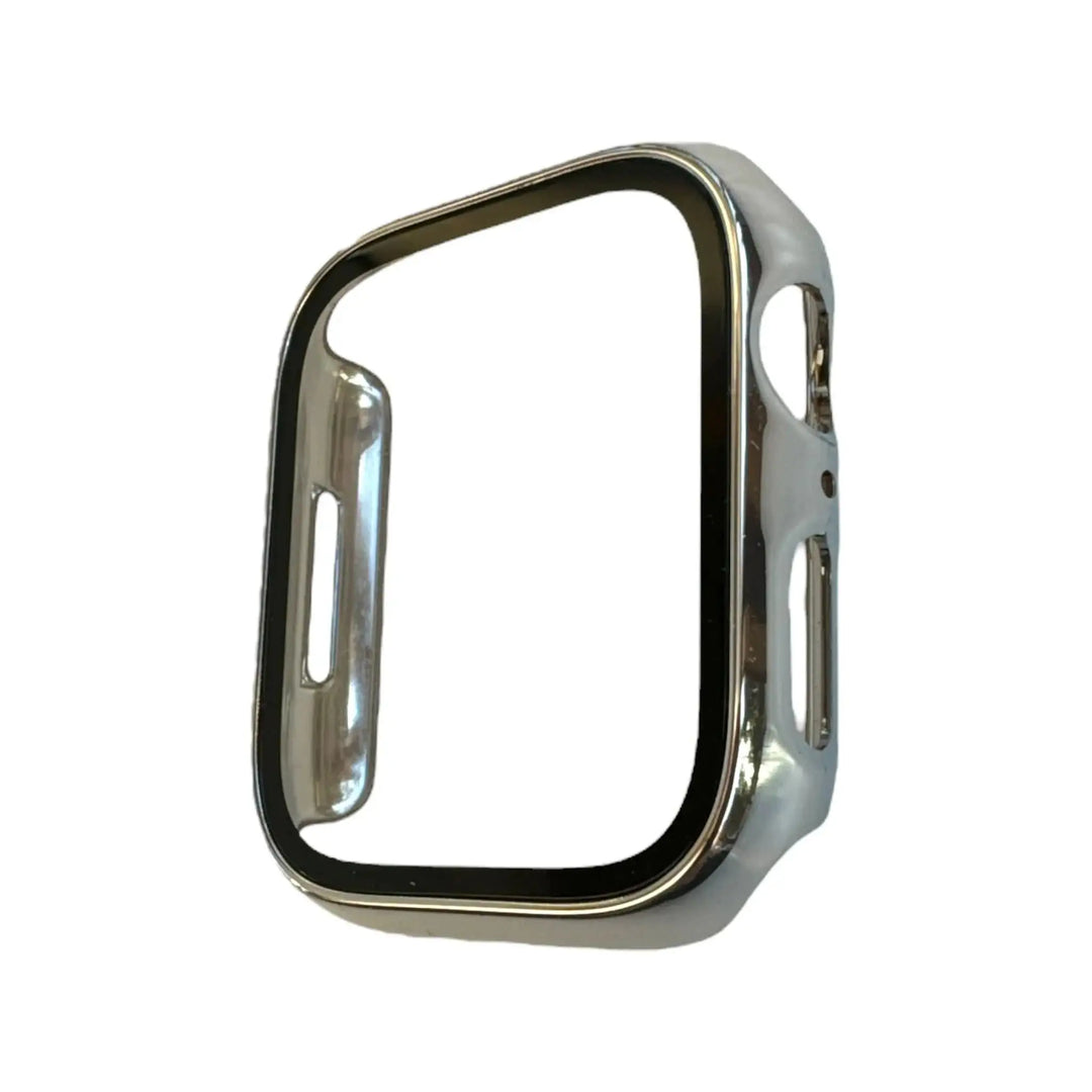 Shiny, metallic Anhem case cover for Apple Watch, featuring a sleek design and protective built-in screen protector.  Gloss Guard Case Cover  anhem.myshopify.com