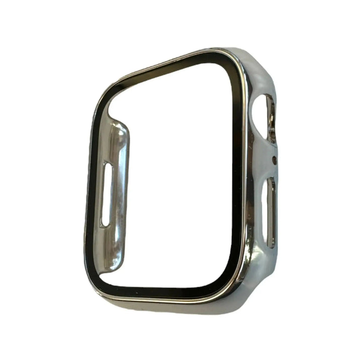 Shiny, metallic Anhem case cover for Apple Watch, featuring a sleek design and protective built-in screen protector.  Gloss Guard Case Cover  anhem.myshopify.com