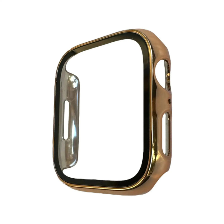 Anhem's shiny protective case cover for Apple Watch, displaying elegant gold accents and a built-in screen protector.  Gloss Guard Case Cover  anhem.myshopify.com