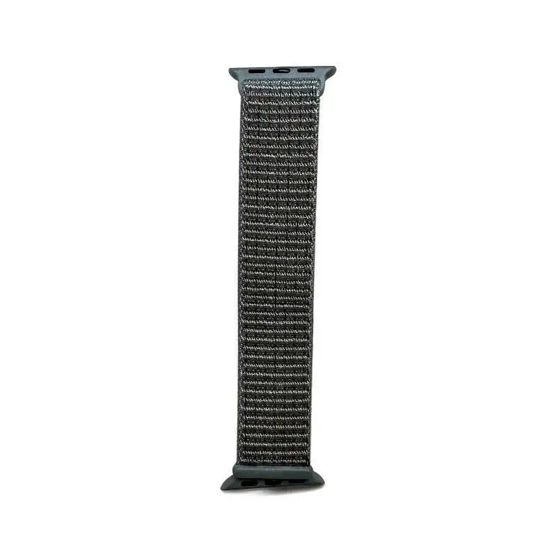 Dark gray Velcro Nylon Band for Apple Watch from Anhem, offering a breathable design as part of the Velcro Sport Loop collection.  Velcro Hook Strap  anhem.myshopify.com  Spruce / 44/45/46/499MM (Large Watch)