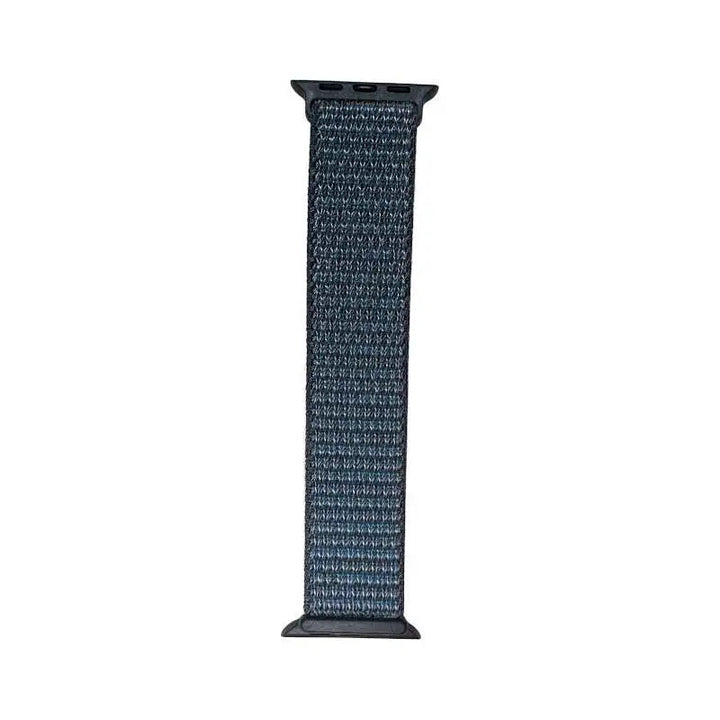 Dark olive Velcro Nylon Band for Apple Watch by Anhem, perfecting sporty elegance in the Velcro Sport Loop design.  Velcro Hook Strap  anhem.myshopify.com  Smoked / 44/45/46/499MM (Large Watch)