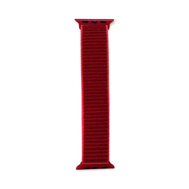 Purple Velcro Nylon Band for Apple Watch from Anhem, designed for comfort in an athletic style featuring the Velcro Sport Loop.