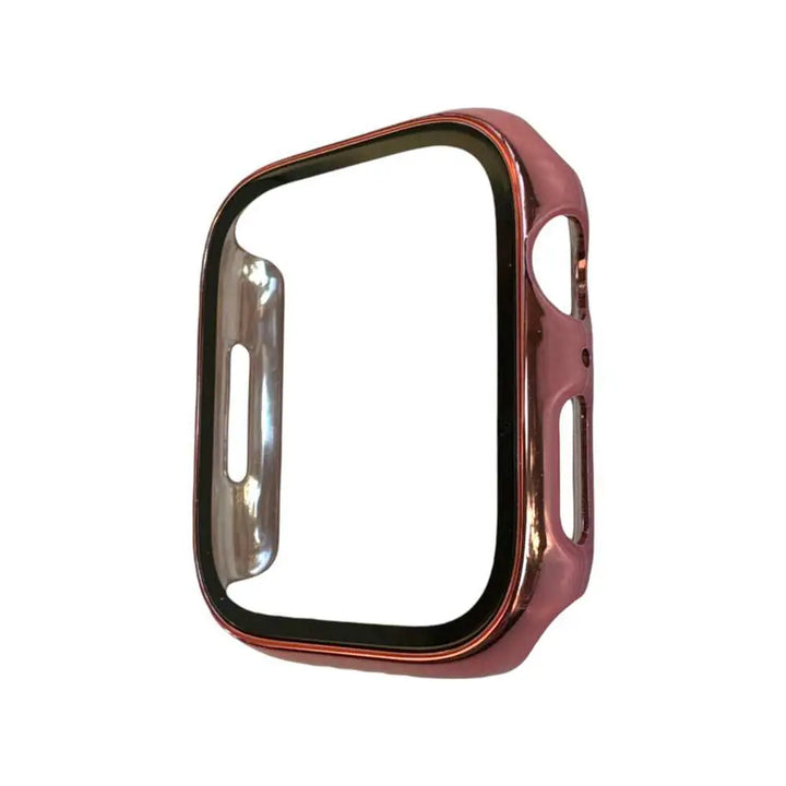 Rose gold Anhem shiny protective case cover designed for Apple Watch, featuring a classy look and integrated screen protector.  Gloss Guard Case Cover  anhem.myshopify.com