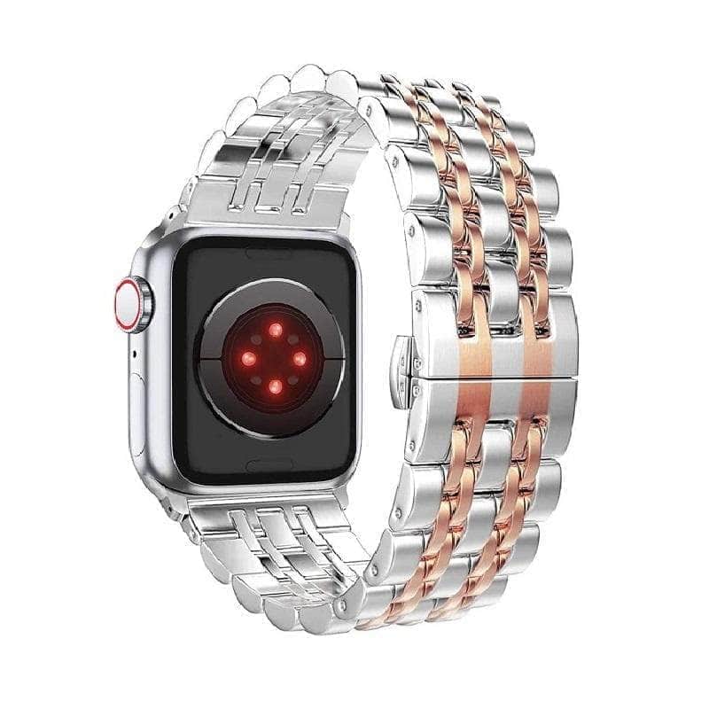 Anhem Apple watch accessories 38mm - 40mm / Silver / Rose Gold Stainless Steel Apple Watch Band Two Tone Butterfly Buckle