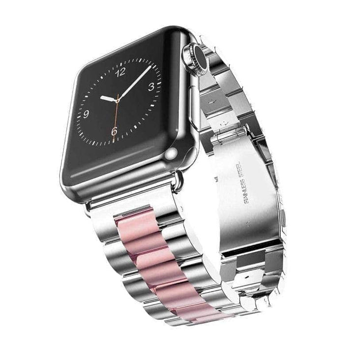 Anhem Apple watch accessories 38mm - 40mm / Silver / Rose Pink Two Tone Apple Watch Band Stainless Steel