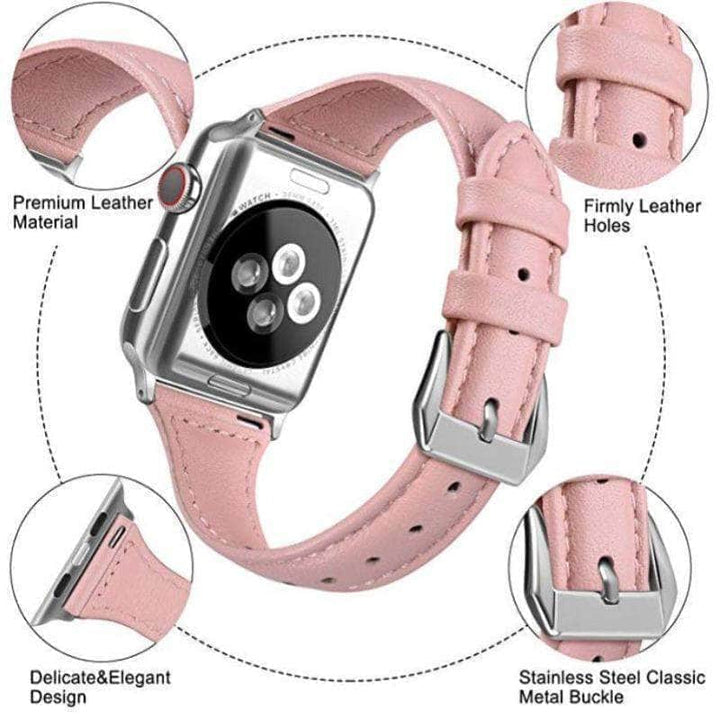 Anhem Apple watch accessories Women's Slim Leather Apple Watch Band