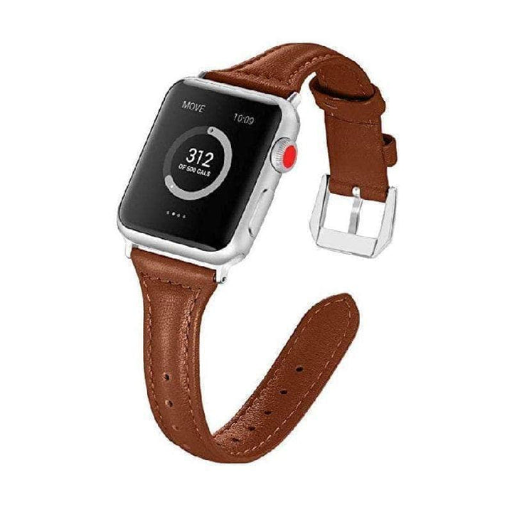 Anhem Apple watch accessories 42mm - 44mm / Brown Women's Slim Leather Apple Watch Band