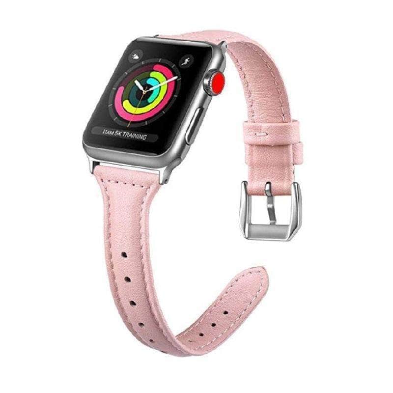 Anhem Apple watch accessories 42mm - 44mm / Pink Women's Slim Leather Apple Watch Band