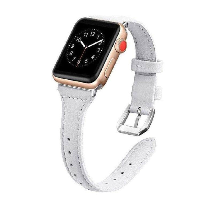 Anhem Apple watch accessories 42mm - 44mm / White Women's Slim Leather Apple Watch Band